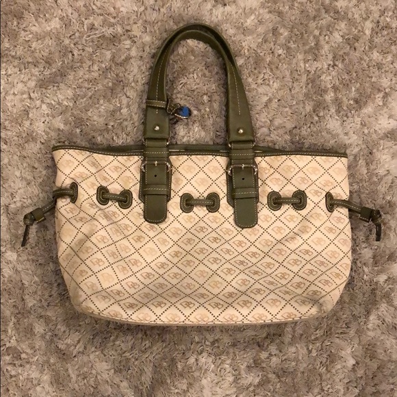 Dooney & Bourke Monogram Fabric and Leather Tote - Picture 1 of 13